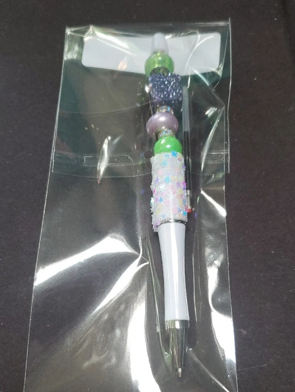 Decorative Beaded Pen - Blue and Purple REASONABLE OFFER ACCEPTED